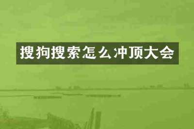 搜狗搜索怎么冲顶大会