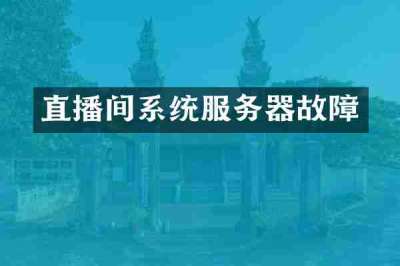 直播间系统服务器故障