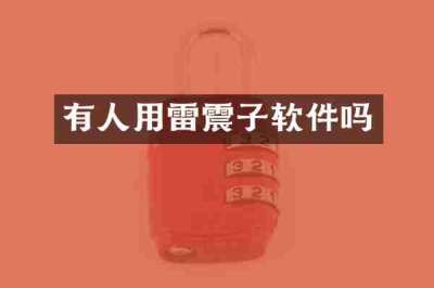 有人用雷震子软件吗
