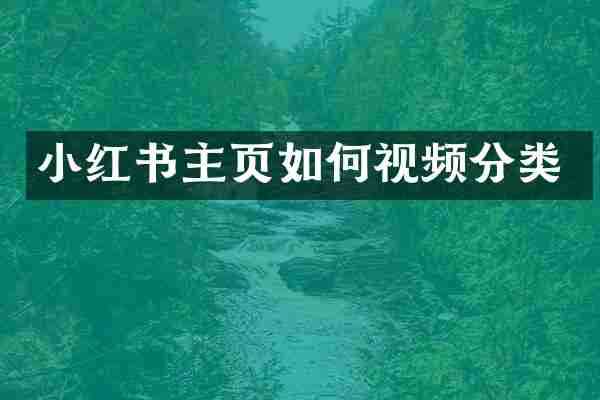 小红书主页如何视频分类