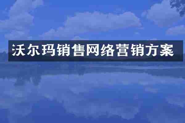 沃尔玛销售网络营销方案