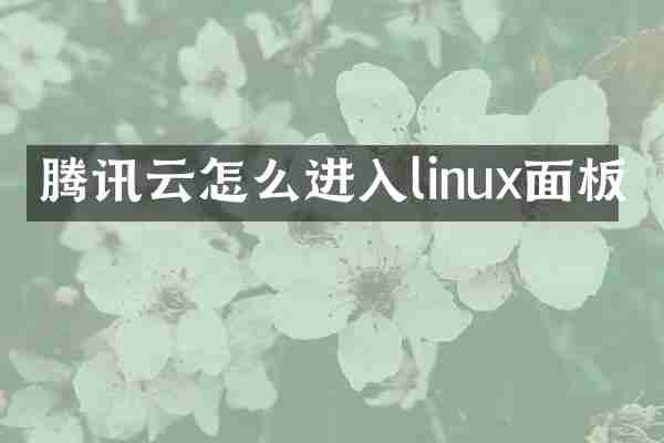 腾讯云怎么进入linux面板