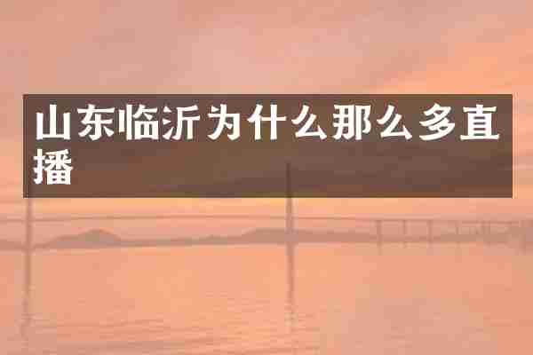 山东临沂为什么那么多直播