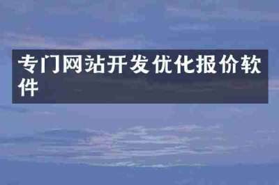 专门网站开发优化报价软件