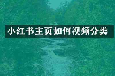 小红书主页如何视频分类