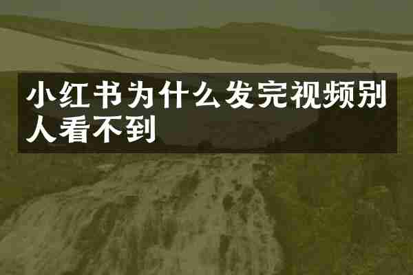 小红书为什么发完视频别人看不到
