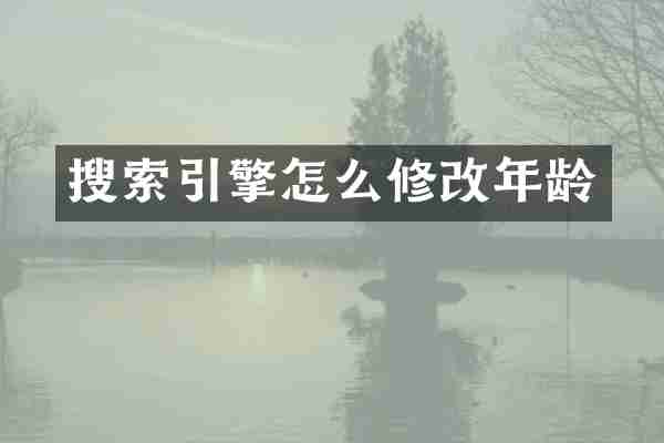 搜索引擎怎么修改年龄