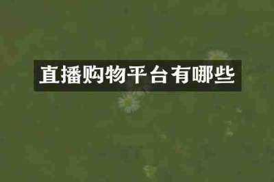 直播购物平台有哪些