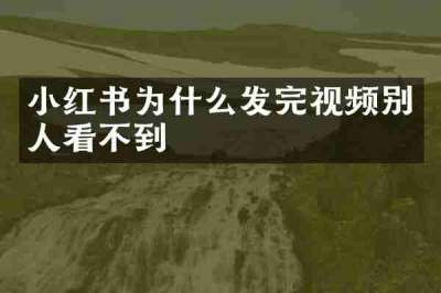 小红书为什么发完视频别人看不到