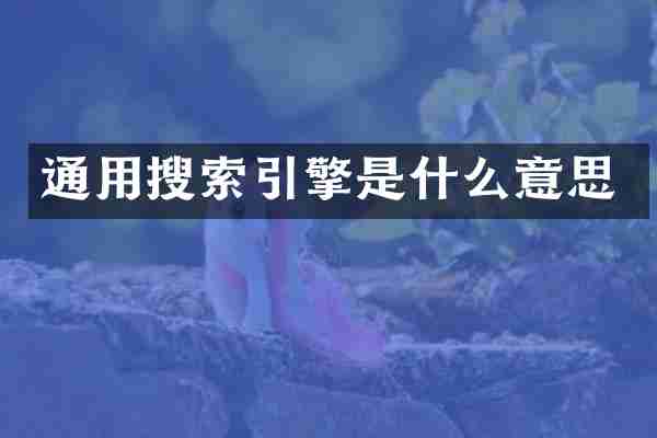 通用搜索引擎是什么意思