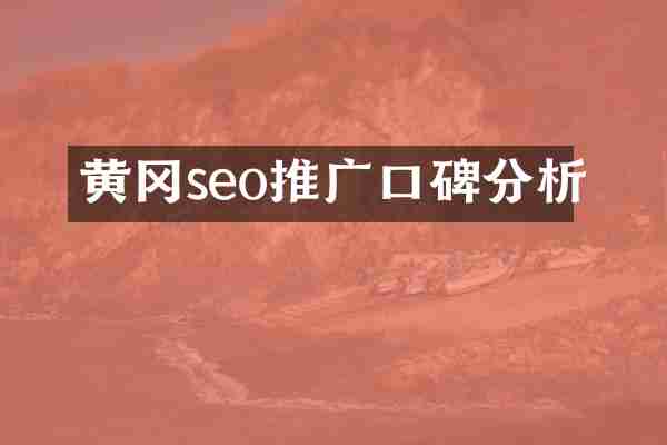 黄冈seo推广口碑分析