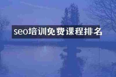 seo培训免费课程排名