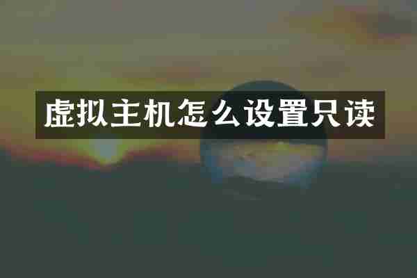 虚拟主机怎么设置只读