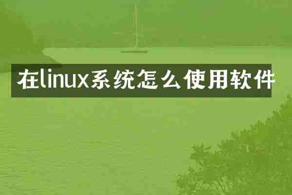 在linux系统怎么使用软件