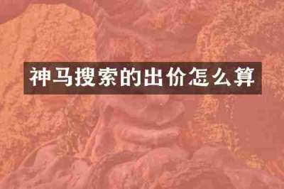 神马搜索的出价怎么算