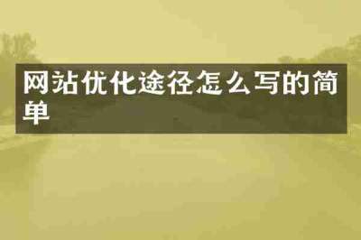 网站优化途径怎么写的简单