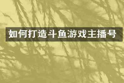 如何打造斗鱼游戏主播号