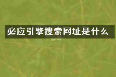 必应引擎搜索网址是什么