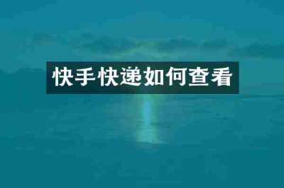 快手快递如何查看