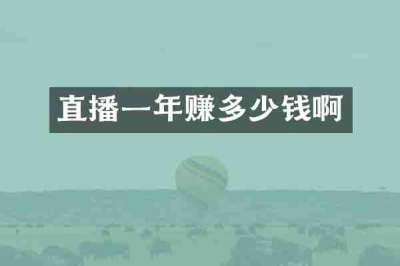 直播一年赚多少钱啊