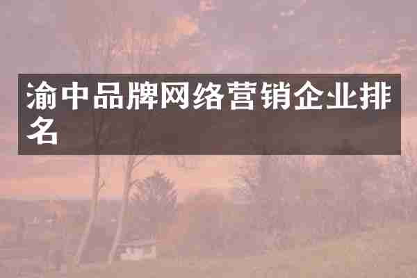 渝中品牌网络营销企业排名