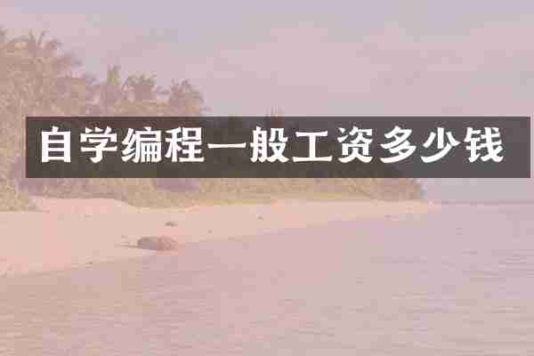 自学编程一般工资多少钱