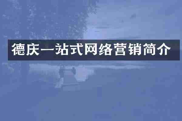 德庆一站式网络营销简介