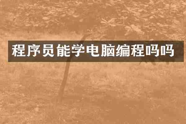 程序员能学电脑编程吗吗