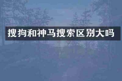 搜狗和神马搜索区别大吗
