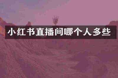 小红书直播间哪个人多些