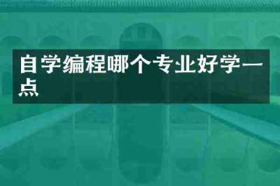 自学编程哪个专业好学一点