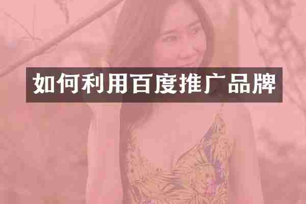 如何利用百度推广品牌