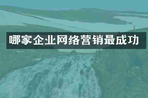 哪家企业网络营销最成功