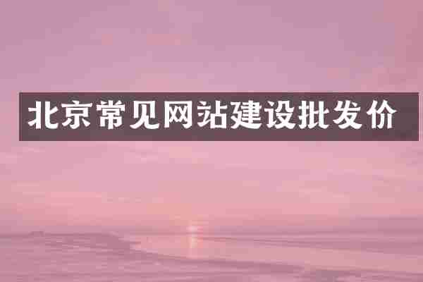 北京常见网站建设批发价