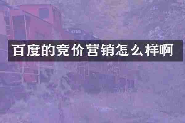 百度的竞价营销怎么样啊