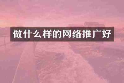 做什么样的网络推广好