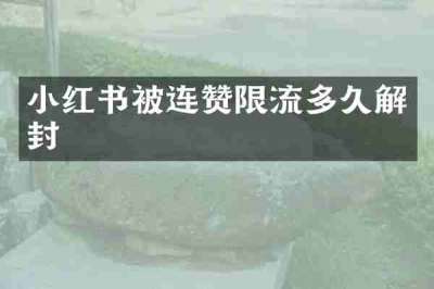 小红书被连赞限流多久解封