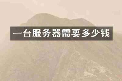 一台服务器需要多少钱