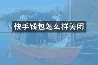快手钱包怎么样关闭