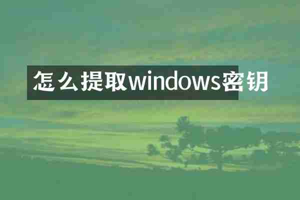 怎么提取windows密钥