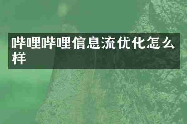 哔哩哔哩信息流优化怎么样