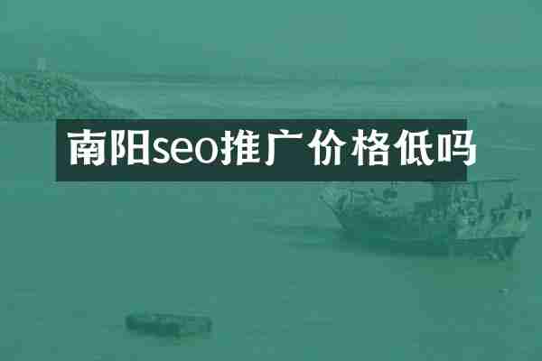 南阳seo推广价格低吗