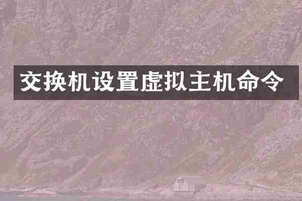 交换机设置虚拟主机命令