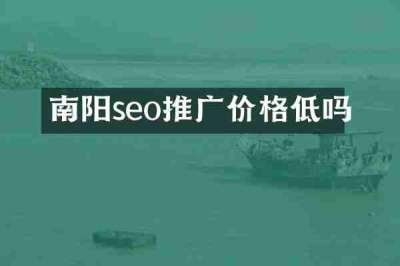 南阳seo推广价格低吗