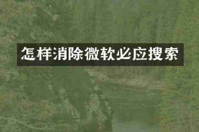 怎样消除微软必应搜索