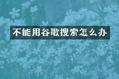 不能用谷歌搜索怎么办
