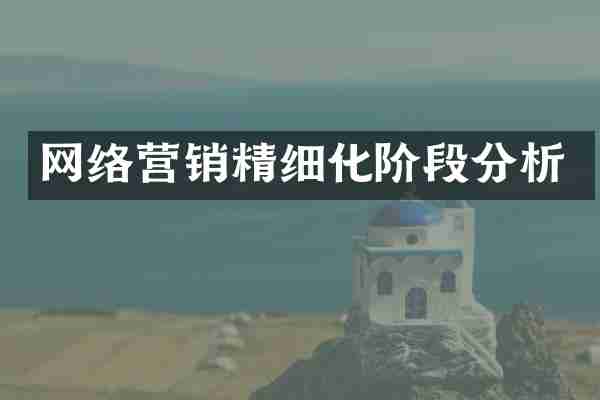 网络营销精细化阶段分析
