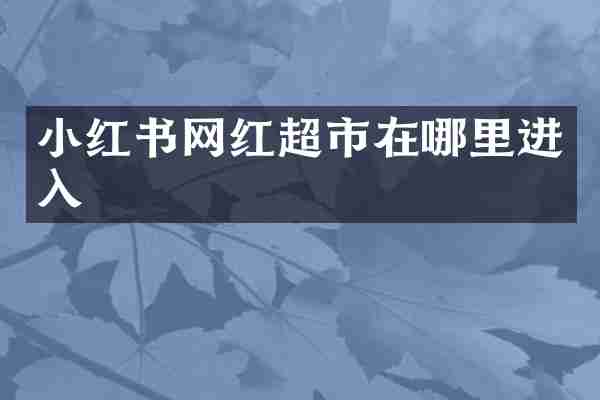 小红书网红超市在哪里进入