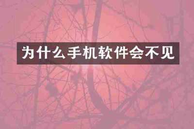为什么手机软件会不见