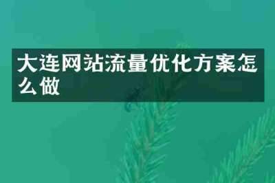 大连网站流量优化方案怎么做